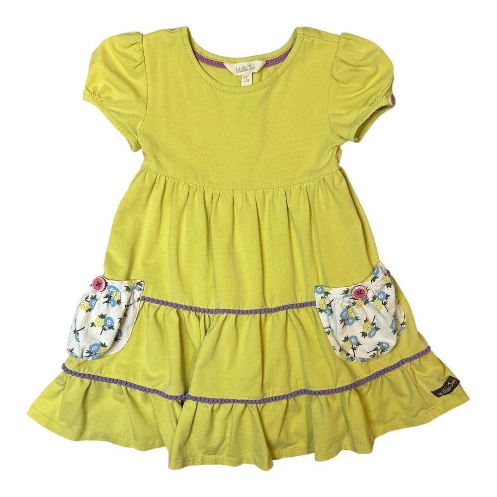 Matilda Jane Lime Green Dress with Floral Accents | Make Believe Matinee Play